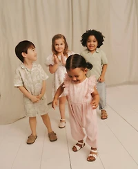 abercrombie kids Baby Girls' Flutter Sleeve Eyelet Jumpsuit