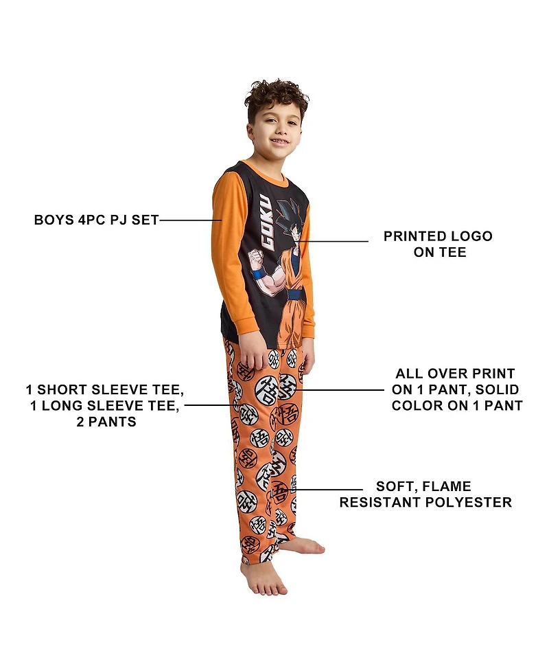 Dragon Ball Z Big Boys Group Shot 4-Pack Pajama Set -14