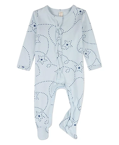 MeMoi Baby Boys "Entangled Stars" 100% Cotton Front-Snap Footie