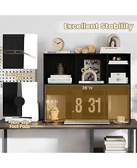Yigii 7 Shelves Desk Hutch Desktop Organizer Anti Toppling Wood Study Office Dorm