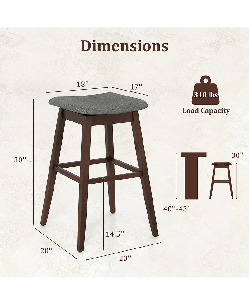 Gymax Set of 4 Swivel Bar Stools 30'' Bar Chairs w/ Padded Contoured Seat and Footrest