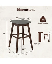 Gymax Set of 4 Swivel Bar Stools 30'' Bar Chairs w/ Padded Contoured Seat and Footrest