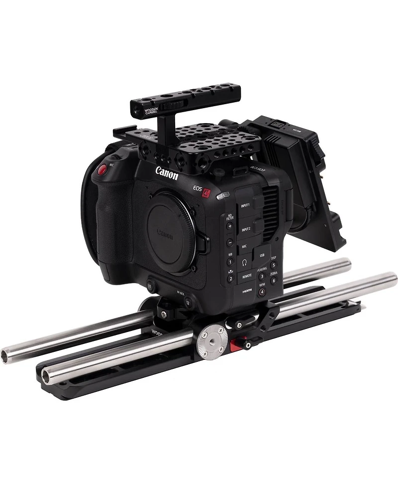 Wooden Camera Unified Accessory Kit with Battery Slide Pro Mount for Canon C70 Camera