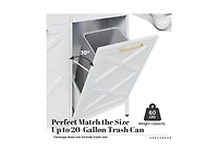 Aecojoy Double Tilt Out Trash Can Cabinet, 20 Gallon Metal Proof Trash Can with 2 Drawers