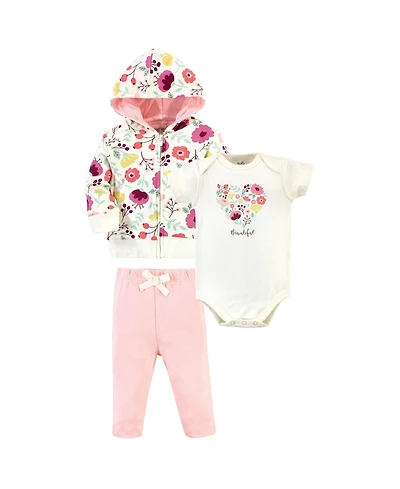 Touched by Nature Baby Girls Natural Cotton Hoodie, Bodysuit or Tee Top