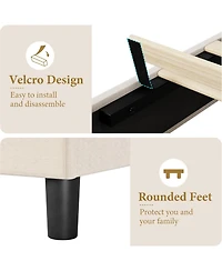 gaomon Bed Frame with Upholstered Headboard, Frame, Heavy-Duty Platform Strong Wood Slats, No Box Spring Needed