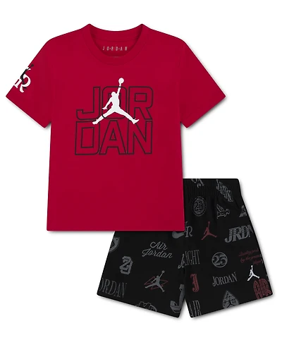Jordan Boys' Toddler 2T-4T Rookie Season Short-Sleeve T-Shirt and Shorts, 2-Piece Set