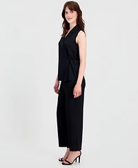 Anne Klein Sleeveless Wrap Top Pull On Pants