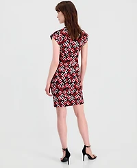 Anne Klein Women's V-Neck Side-Tie Cap-Sleeve Dress
