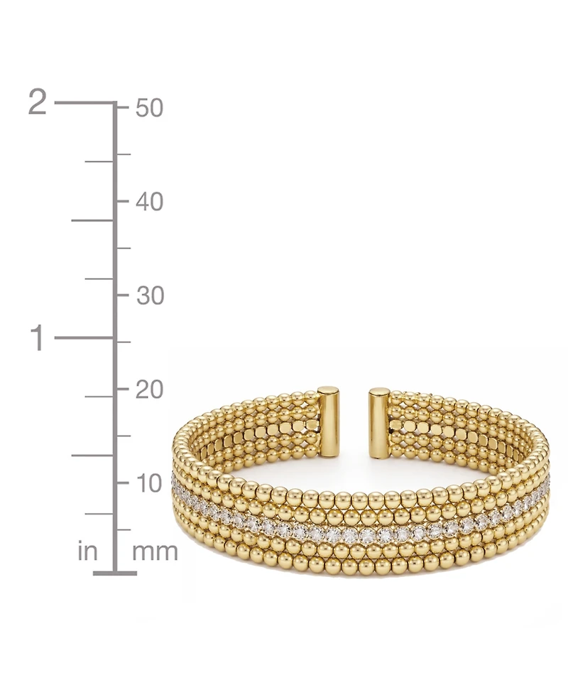 And Now This Clear Cubic Zirconia Beaded Bangle Bracelet