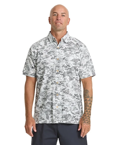 Quiksilver Waterman Men's Short-Sleeve Artisan Reverse Print Shirt