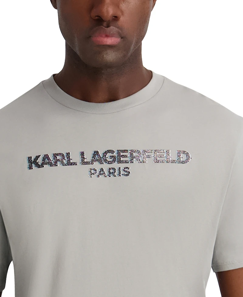 Karl Lagerfeld Paris Men's Crewneck Logo T-Shirt