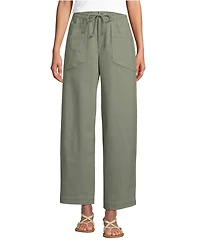 Lands' End Women's Herringbone Chino High Rise Relaxed Straight Drawstring Ankle Pants