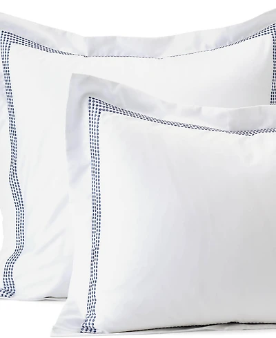 Lands' End 400 Thread Count Premium Supima Cotton No Iron Sateen Embroidered Pillow Sham