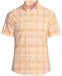 Lands' End Men's Traditional Fit Short Sleeve Madras Shirt