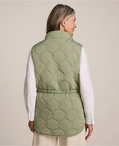 Lands' End Women's Reversible Quilted High Pile Fleece Vest
