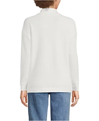 Lands' End Women's Long Sleeve Waffle Shawl Collar Henley