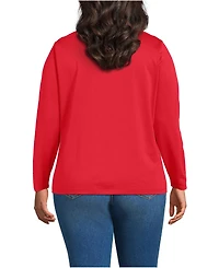 Lands' End Plus Relaxed Supima Cotton Long Sleeve V-Neck T-Shirt