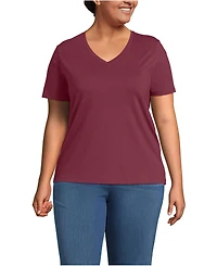 Lands' End Plus Relaxed Supima Cotton V-Neck T-Shirt