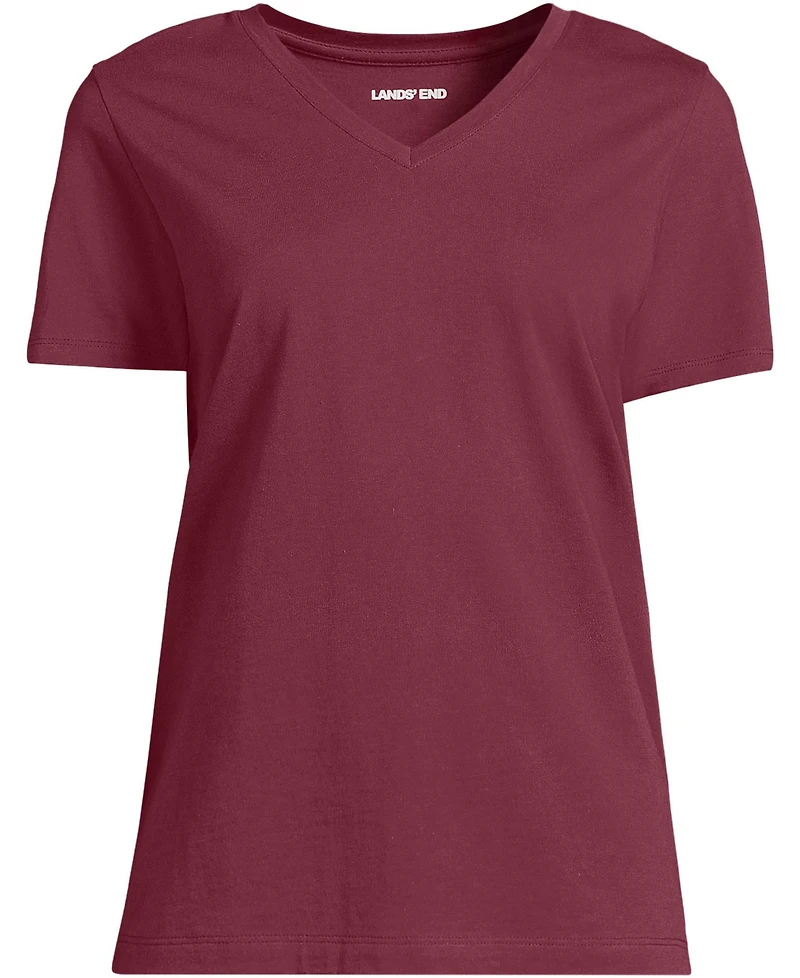 Lands' End Plus Relaxed Supima Cotton V-Neck T-Shirt