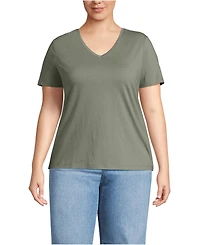 Lands' End Plus Relaxed Supima Cotton V-Neck T-Shirt