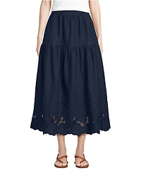 Lands' End Women's Voile Eyelet Maxi Skirt