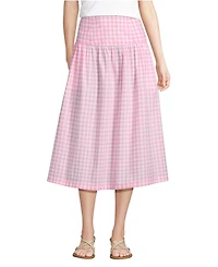 Lands' End Women's Poplin Drop Waist Midi Skirt - Set Bottom