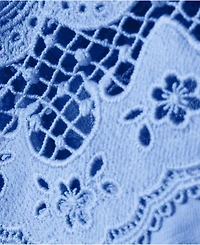 Lands' End Petite Short Sleeve Slub Jersey Cutwork T-Shirt