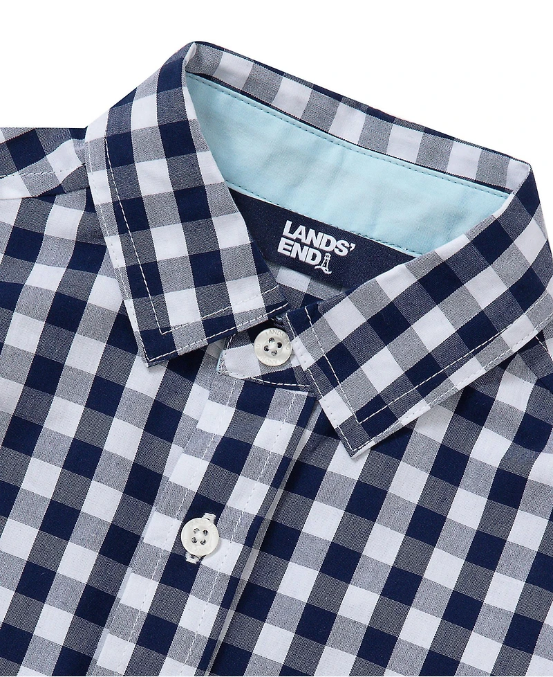Lands' End Girls Short Sleeve Poplin Camp Shirt