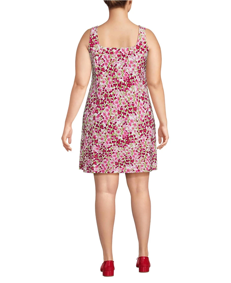 Lands' End Plus Silky Knit Mini Shift Dress