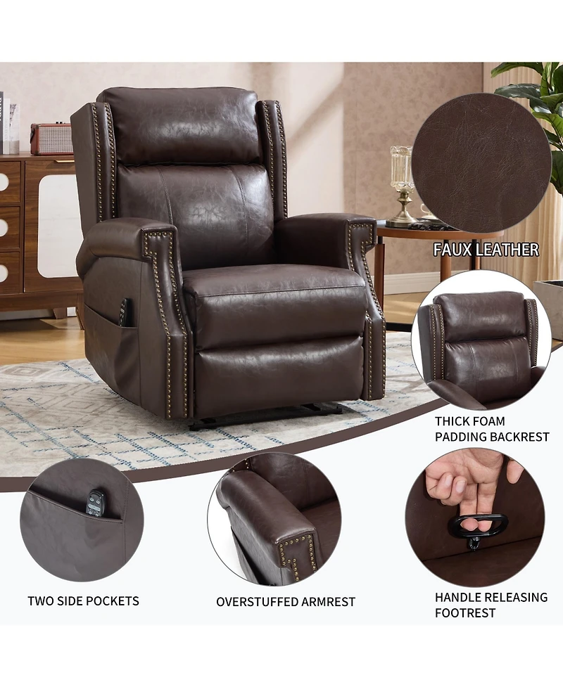 Boyel Living 67 inches Chaise Lounge Chair 9.9 Wide Armrest Indoor Corduroy Oversized Sleeper Sofa