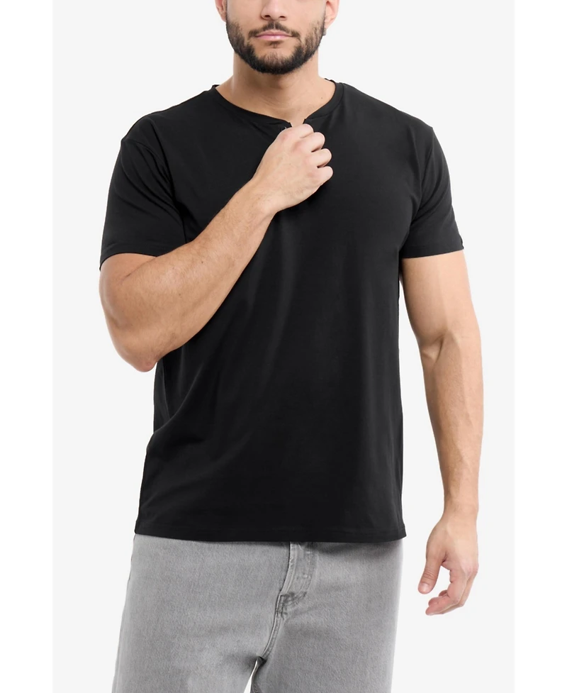 X-Ray Men's Basic Henley Neck Short Sleeve T-Shirt