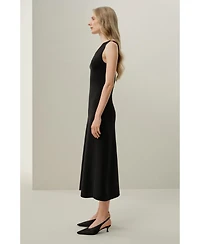 Lilysilk Women's Soleil Silk-Viscose Knit V-Neck Dress