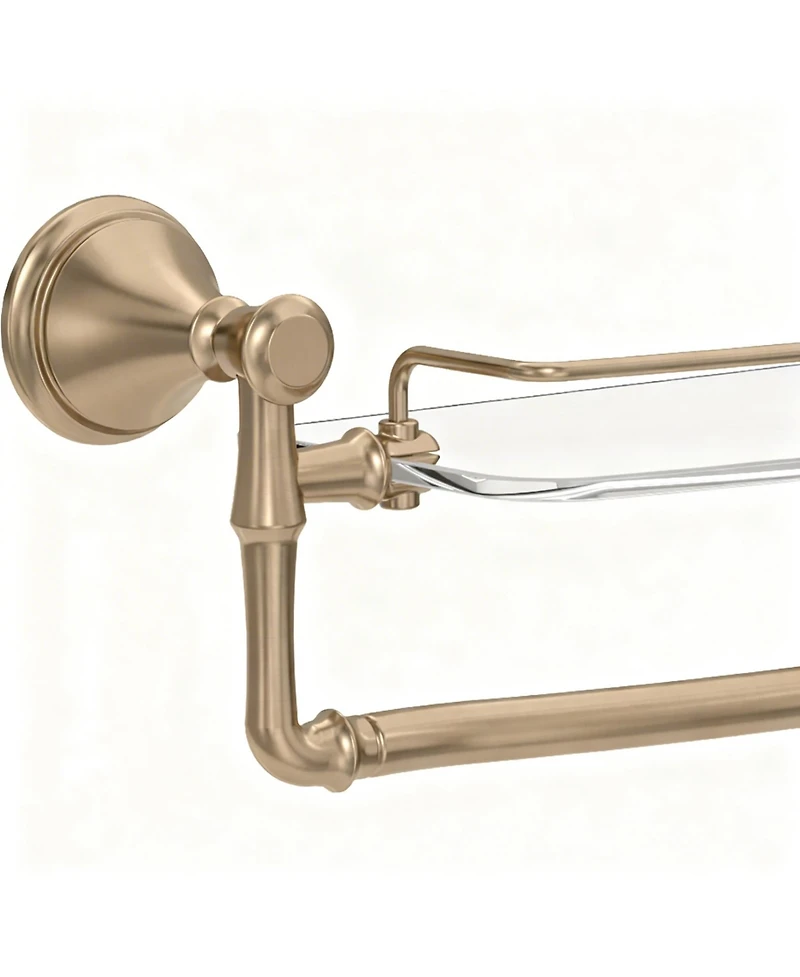 Yigii Cassidy Glass Shelf Towel Bar 18 Inch Polished