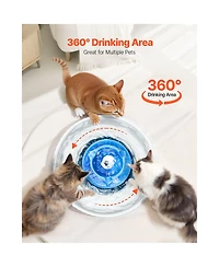 Zeus and Ruta Ceramic Cat Water Fountain 2.1L Cupcake Pet Drinking Fountain For Cats and Dogs