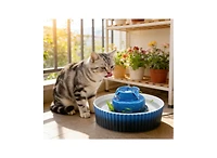 Zeus and Ruta Ceramic Cat Water Fountain 2.1L Cupcake Pet Drinking Fountain For Cats and Dogs