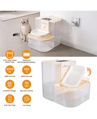 Zeus and Ruta Smart Pet Water Fountain 45L Cordless Rechargeable Auto Cat Dog Dispenser Remote Control 3 Volume Settings