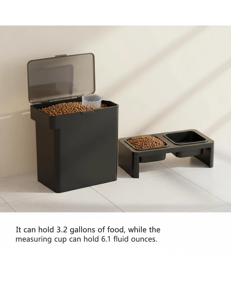 Aronkl Airtight Pet Food Storage Container Transparent Lid Handle 15Lbs 32Gallon 12Quart