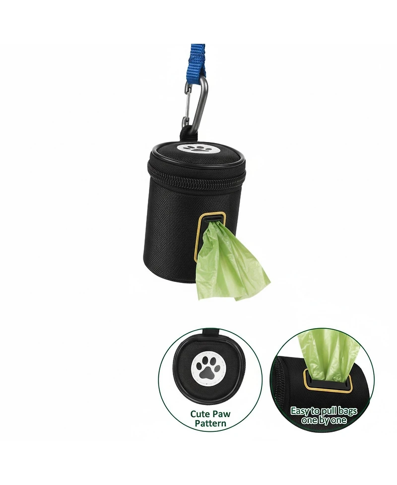 Aronkl Dog Poop Bag Holder For Leash Nylon Oxford Dispenser With Carabiner Clip