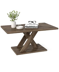 Slickblue Rectangular Coffee Table Stable Wood Frame