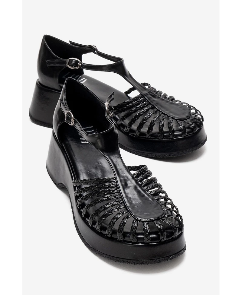 Prologue Shoes Women's Barry Woven Wedge Sandal