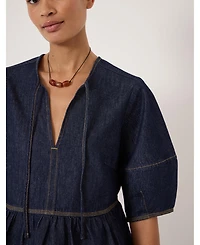 Hush Women's Betty Barrel Sleeve Denim Top