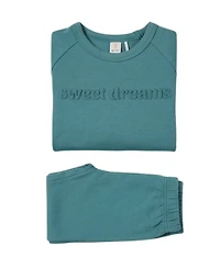 MeMoi Big Boys 2 Piece Cotton-Rich Fleece 3D-Embossed Lounge Set