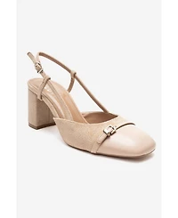 Prologue Shoes Women's Desia Slingback Round Toe Pumps