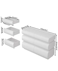 Clihome 6 Drawer Dresser for Bedroom, Dresser No Handle, Modern 6 Chest of Drawers with Wide Storage