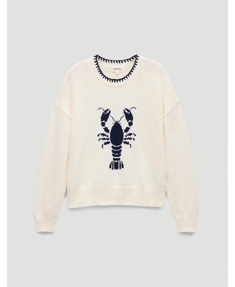 Hush Women's Hallie Crew Neck Lobster Graphic Sweater