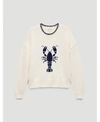 Hush Women's Hallie Crew Neck Lobster Graphic Sweater