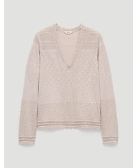 Hush Women's Pointelle Cotton V-Neck Sweater