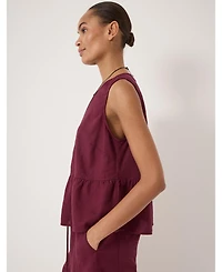 Hush Women's Nomie Linen Blend Peplum Top