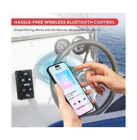 Pyle 4-Ch. Waterproof Rated Marine Amplifier Kit with Wireless Bt Control and Rca Input (PLUTVRKBT200X4)